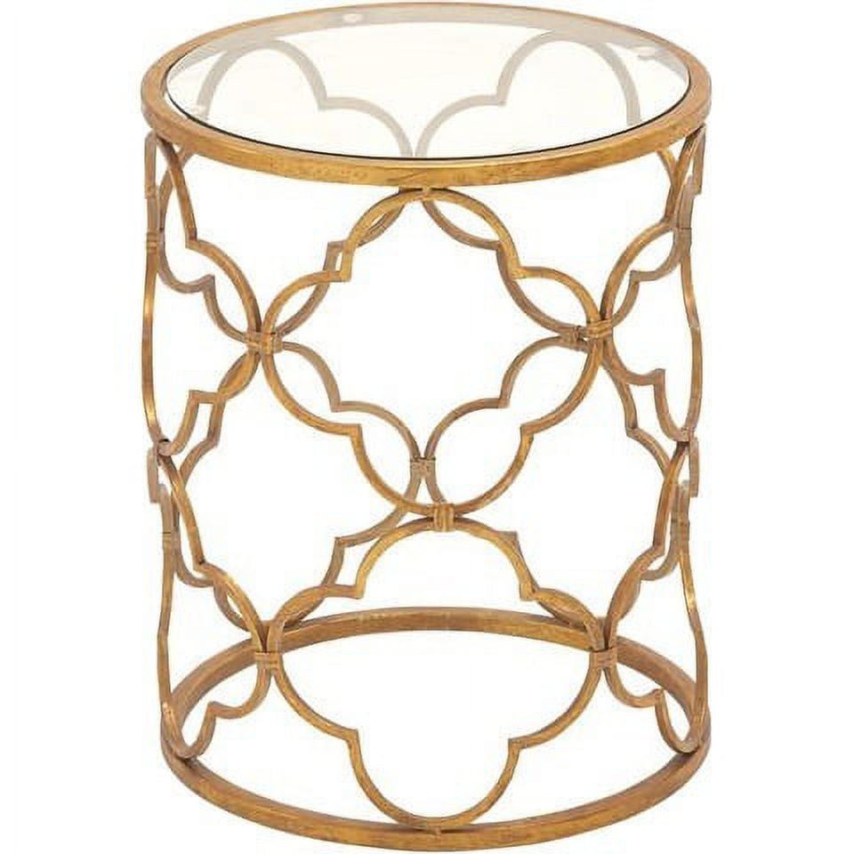 Woodland Imports Superb Metal Glass Accent Table