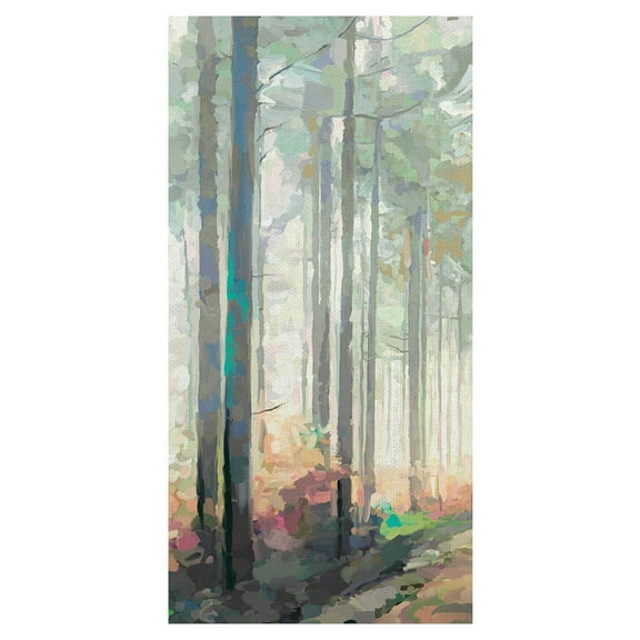 Woodland Journey Panel II Tall Forest Trees By Studio Arts Canvas Art 17" x 34"