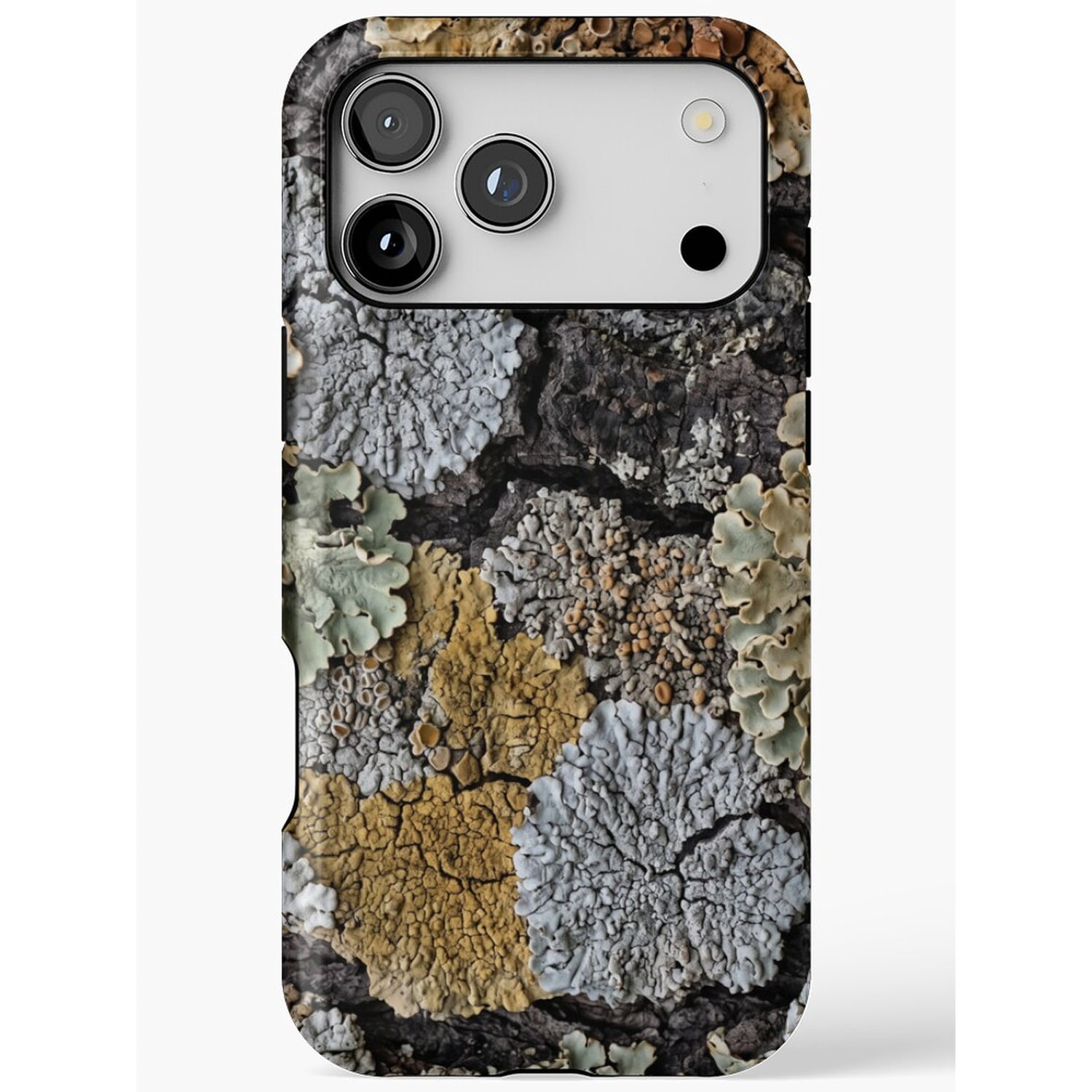 Tree Trunki Woodland Lichen and Tree Bark Gray Sage Ochre Tough iPhone Case, Dual ...