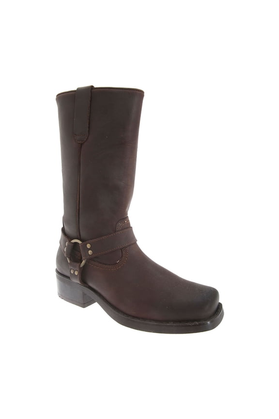 Mens High Harley Western Harness Leather Boots