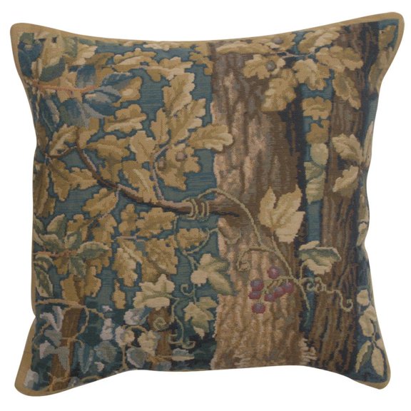 Woodland Monkey, Oak Leaves and Berries Double-Sided Woven Throw Pillow, 17 x 18 in
