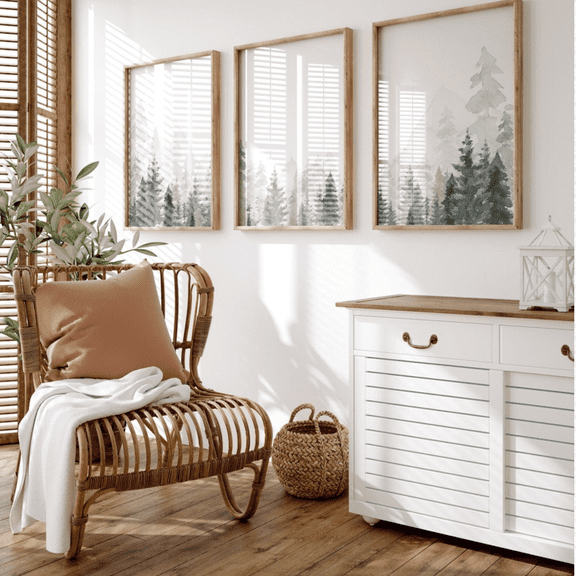 Woodland Mountain Adventure Nursery Forest Poster Set 3 Prints Set 3 , Poster Only