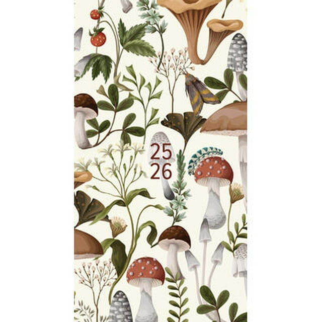 Woodland Mushroom 2Year 202526 3.5 X 6.5 Monthly Pocket Planner
