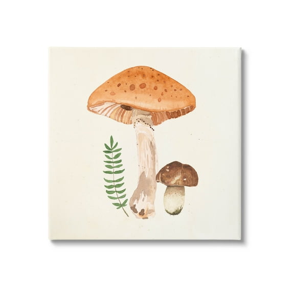 Woodland Mushroom Botanical Fern Botanical & Floral Graphic Art Gallery Wrapped Canvas Print Wall Art