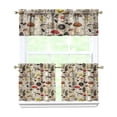 thumbnail image 1 of Woodland Mushroom Kitchen Curtain 3pcs Set 27.5x24in, Polyester Botanical Tier Panels and Valance, Rustic Fall Window Drapes for Holiday Decor and Cabin Kitchen, 1 of 5