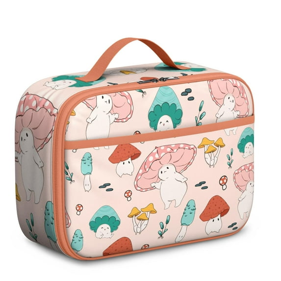 Woodland Mushroom Small Lunch Box - Vintage Insulated Tote, Durable & Spacious Capacity, Perfect for Parents Seeking Fun Lunch Solutions