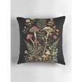 Woodland Mushroom and Fern Throw Pillow Cover, Double-Sided Print ...