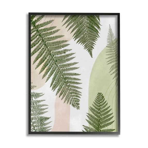 Woodland Nature Fern Leaves Botanical & Floral Graphic Art Black Framed Art Print Wall Art