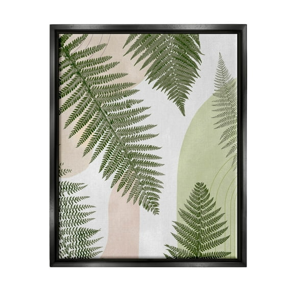 Woodland Nature Fern Leaves Botanical & Floral Graphic Art Jet Black Framed Art Print Wall Art
