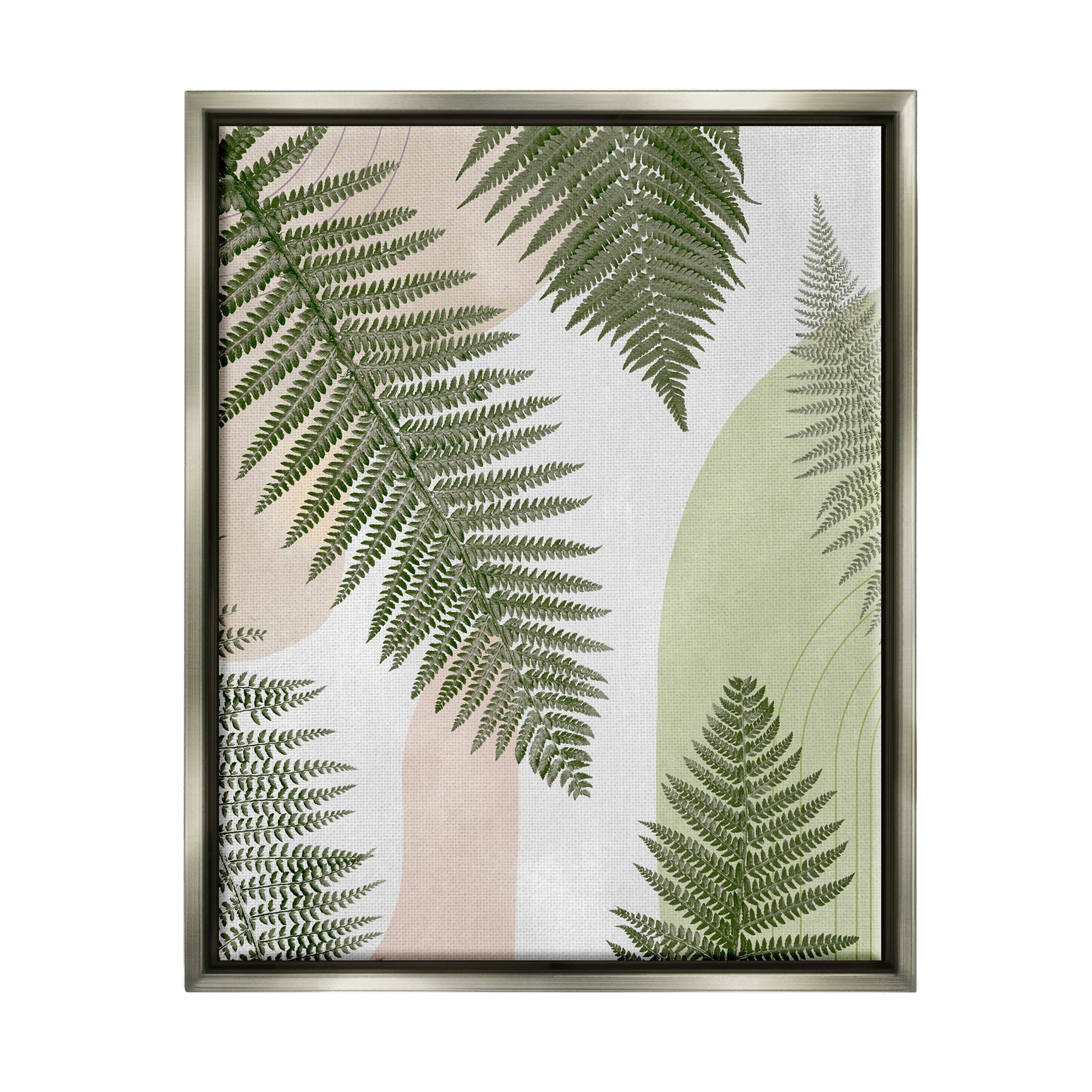 Woodland Nature Fern Leaves Botanical & Floral Graphic Art Luster Gray Framed Art Print Wall Art