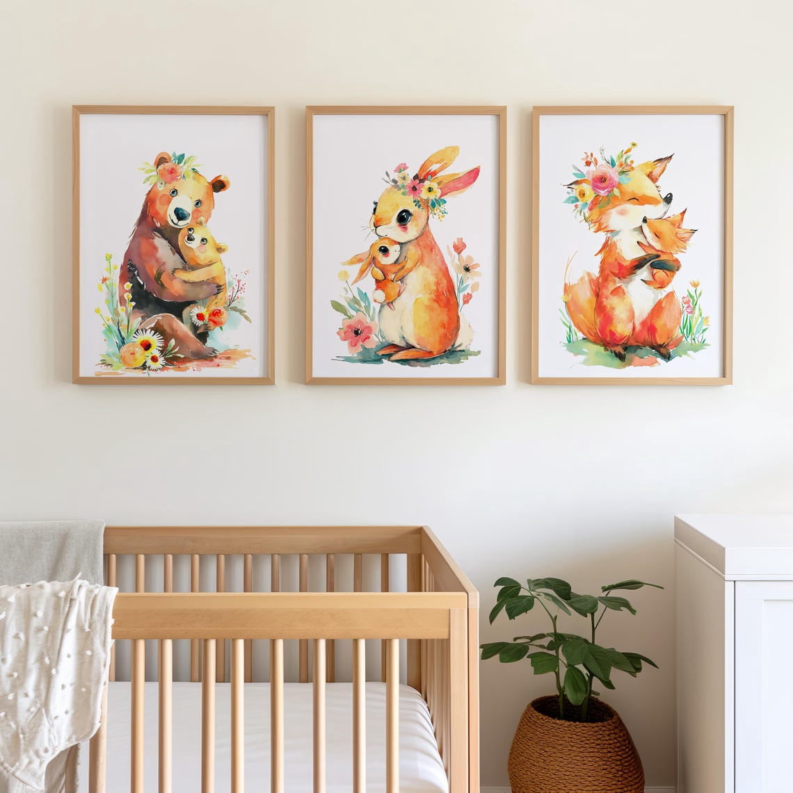 Woodland Nursery Animal Prints Poster Or Fox Bear Bunny Art Print ...