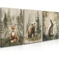 thumbnail image 1 of Woodland Nursery Wall Art Wild Animals Forest Wall Decor Prints Adventure Theme Canvas Posters Brown Rabbit Bear Hedgehog Pictures Paintings for Boys Room Girls Room (only canvas), 1 of 6