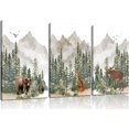thumbnail image 1 of Woodland Nursery Wall Hieng Wild Animals Posters Pictures Foggy Forest Canvas Prints Adventure Theme Kids Wall Decor Watercolor Paintings for Children Boys Room Girls Room Framed, 1 of 6