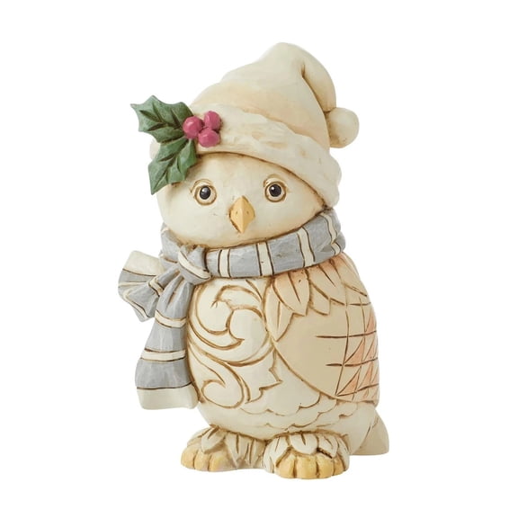 Woodland Owl with Scarf Figurine
