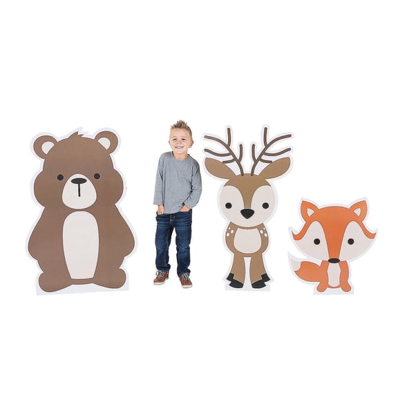 Woodland Party Stand Ups Set Of 3 - Party Decor - 3 Pieces