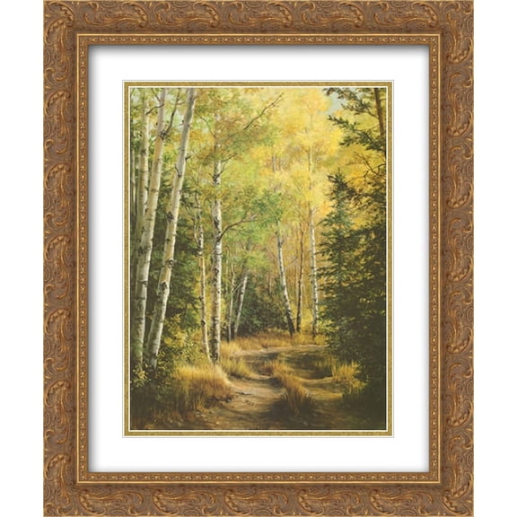 Woodland Path 2x Matted 20x24 Gold Ornate Framed Art Print by Pat Durgin