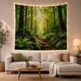 thumbnail image 1 of Woodland Path Beneath a Fern-Covered Canopy, Mystical Digital Art for Nature Lovers, Outdoor Wall Decor, Housewarming Gift, Tapestry Wall Hanging for Bedroom and Living Room, 1 of 7