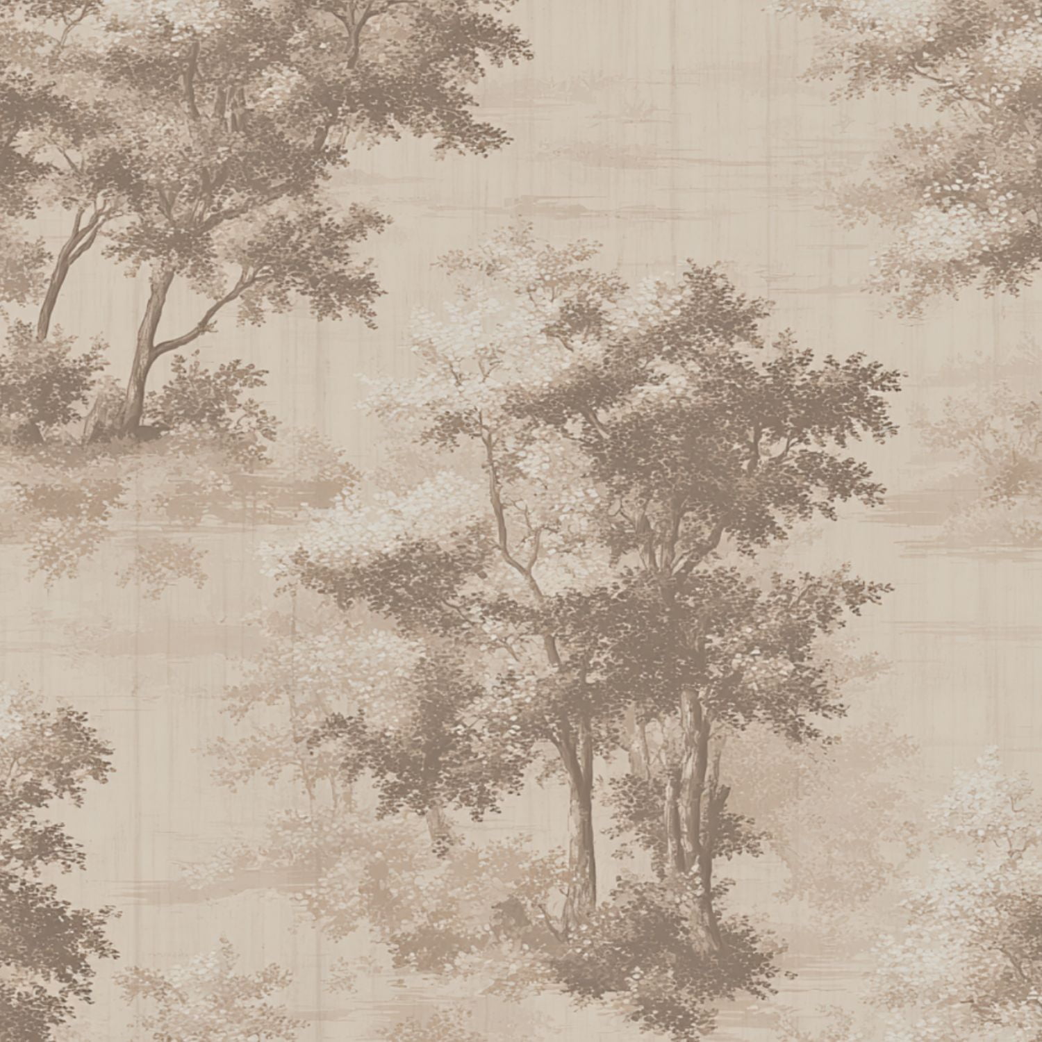 Woodland Peel and Stick Wallpaper 17.7in x 9.8ft Trees Woodland Toile Sepia Beige Vintage Contact Paper Vinyl Waterproof Self Adhesive Wall Paper for Bedroom Shelf Cabinet Renter Friendly