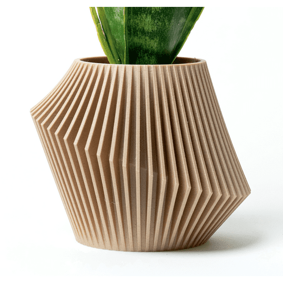 Woodland Pulse Scented Flower Pot, Feels Good to Hold, Beige DISC Plant Pot for Planting