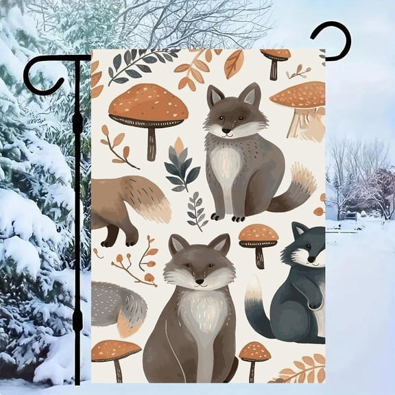 Woodland Raccoon Animals Garden Flag Double Sided 12 X 18 Inch, Small Yard Flags for Outside, House Lawn Banner Wall Art Hanging Poster Indoor Outdoor Flags for Home Wall Decoration