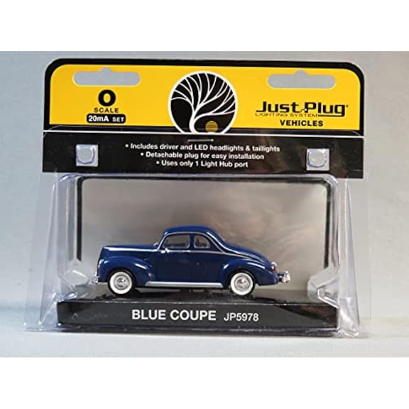 Woodland SCENICS JUST Plug Vehicles Blue Coupe CAR O Gauge