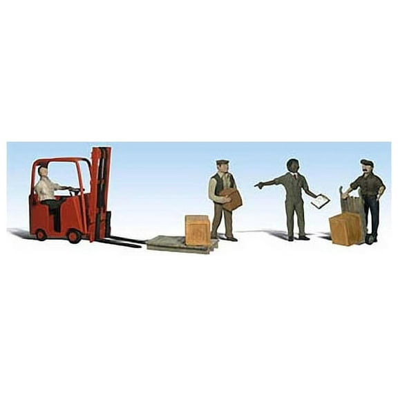 Woodland Scenics Workers with Forklift New