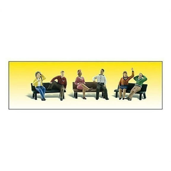 Woodland Scenics HO Scale Scenic Accents Figures Set People on Benches (6)