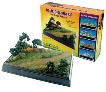 Basic Green and Yellow Diorama Kit with Trees
