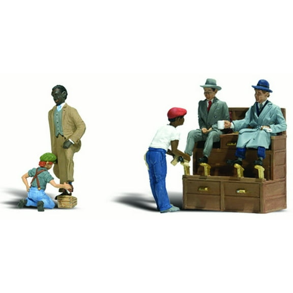 Woodland Scenics HO Scale Scenic Accents Figures/People Set Shoe Shiners (2)