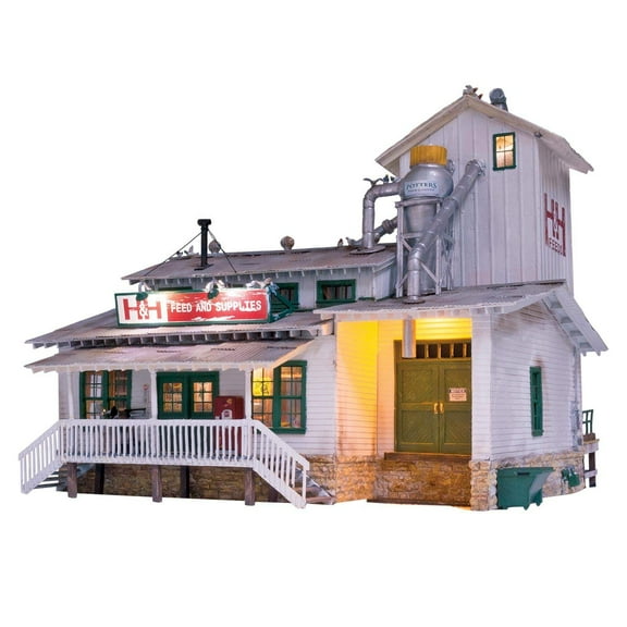 Woodland Scenics Landmark Structures Built Ready HH Feed Mill, N Scale