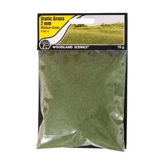 Woodland Scenics FS614 Static Grass Medium Green 2mm