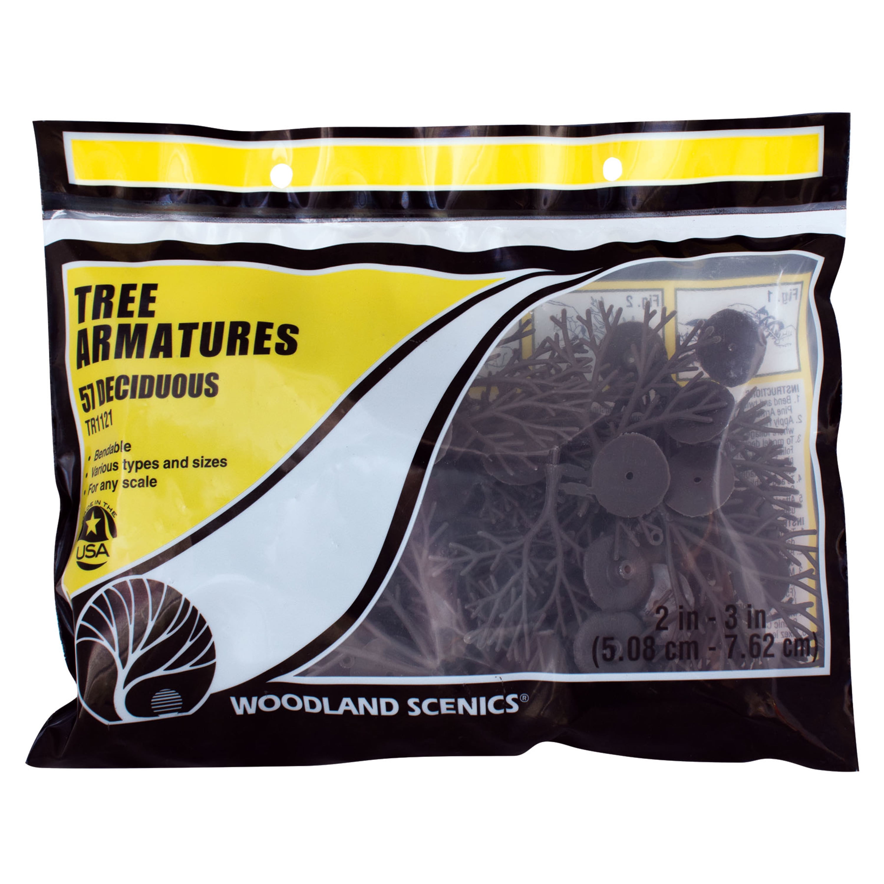 Forest Green Plastic Deciduous Tree Armatures, 2" - 3"