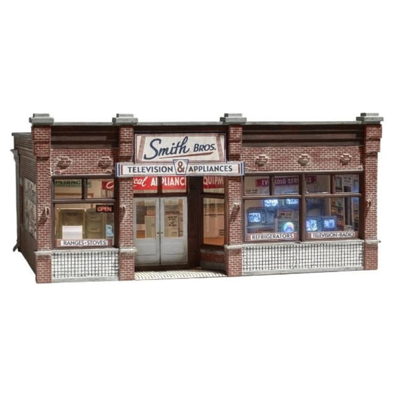 Woodland Scenics WOO4959 N Scale Smith Brothers TV & Appliance Built Model Landmark Structure