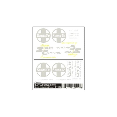 Woodland Scenics WOO605 Dry Transfer Santa Fe Box Cars