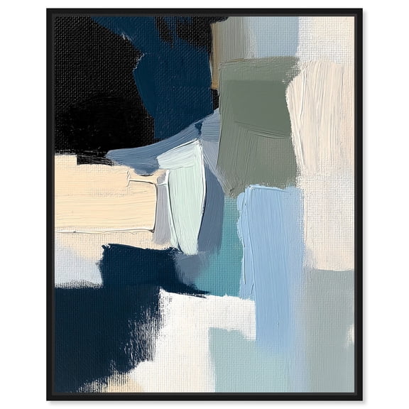 Woodland Seafoam Colors II Canvas Blue Abstracts by Art Remedy, Black Frame, 16" x 20"