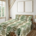 thumbnail image 1 of Ambesonne Woodland Fitted & Flat Sheet with Sham 3 Pcs Set, Nature Woods Pattern Boho, Twin, Beige Emerald and Fawn, 1 of 5