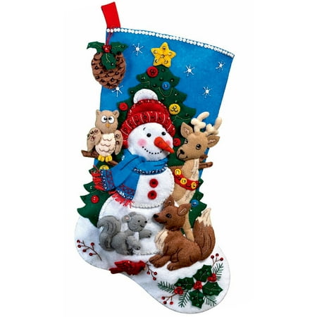 Woodland Snowman Bucilla Christmas Stocking Kit