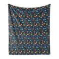 thumbnail image 1 of Woodland Soft Flannel Fleece Throw Blanket, Animals from Jungles of with Colorful Motifs on Dark Toned Backdrop, Cozy Plush for Indoor and Outdoor Use, 60" x 80", Multicolor, by Ambesonne, 1 of 5