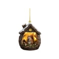 thumbnail image 1 of Woodland Squirrel 2D Acrylic Christmas Ornament, Lighted Tree Stump Winter Scene Holiday Hanging Decor, Cute Animal Xmas Tree Decoration Gift, 3.15 Inch, 1 of 6