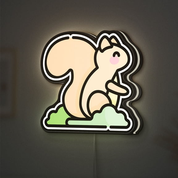 Woodland Squirrel 3D Novelty Light Box for Living Rooms, Rustic Decor, Ideal for Wildlife Enthusiasts (Height 16 inch, 40cm)