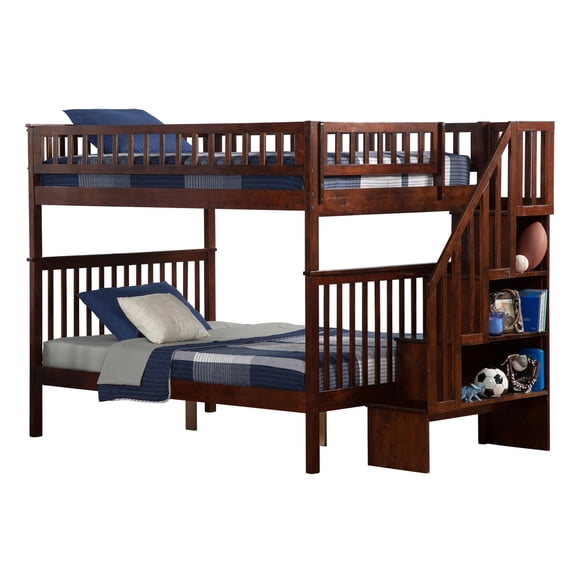 Woodland Staircase Bunk Bed Full over Full in Multiple Colors and Configurations
