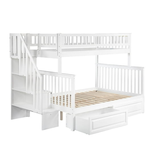 Woodland Staircase Bunk Bed Twin over Full in Multiple Colors and Configurations