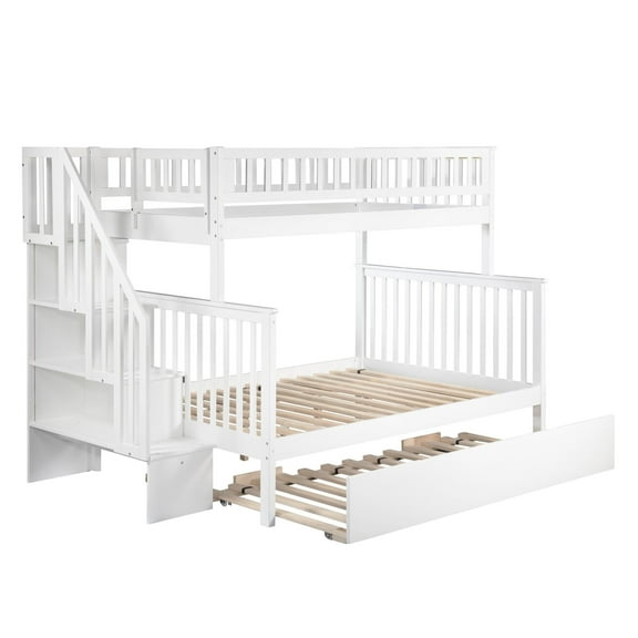 Woodland Staircase Bunk Bed Twin over Full in Multiple Colors and Configurations