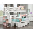 thumbnail image 1 of Woodland Staircase Bunk Bed Twin over Full with 2 Urban Bed Drawers in White, 1 of 7