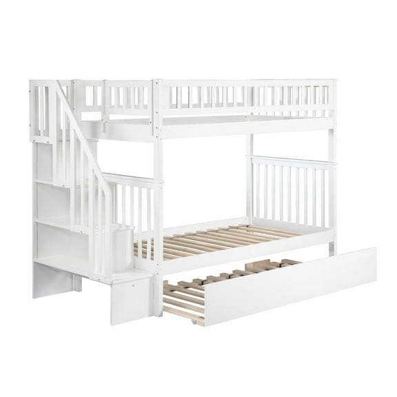 Woodland Staircase Bunk Bed Twin over Twin in Multiple Colors and Configurations