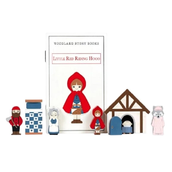 Woodland Story Book Red Riding Hood Decor Figures Set 7 Piece Storybook Display