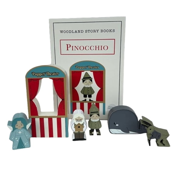 Woodland Story Book Room Decor Figures 8 Pc Set Pinocchio 11.75 x 7.8 x 2.5