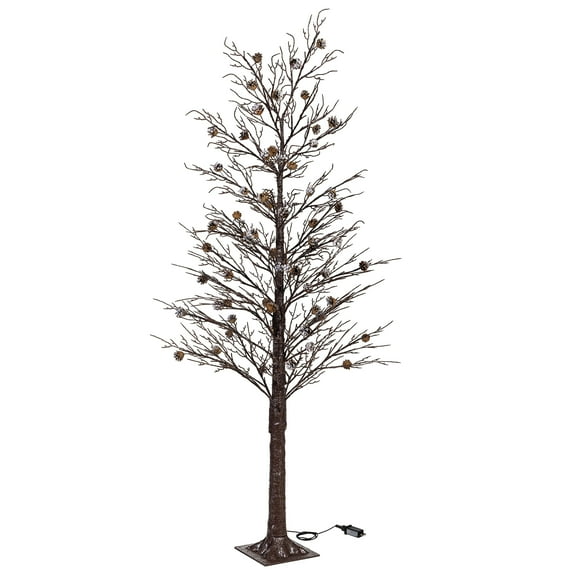 Woodland Storybook Tree Pine Cone Frosted Indoor/Outdoor LED Tree, 72"H