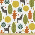thumbnail image 1 of Ambesonne Woodland Fabric by the Yard Upholstery, Forest Trees Mushroom Deer, 2 Yards, Multicolor, 1 of 4