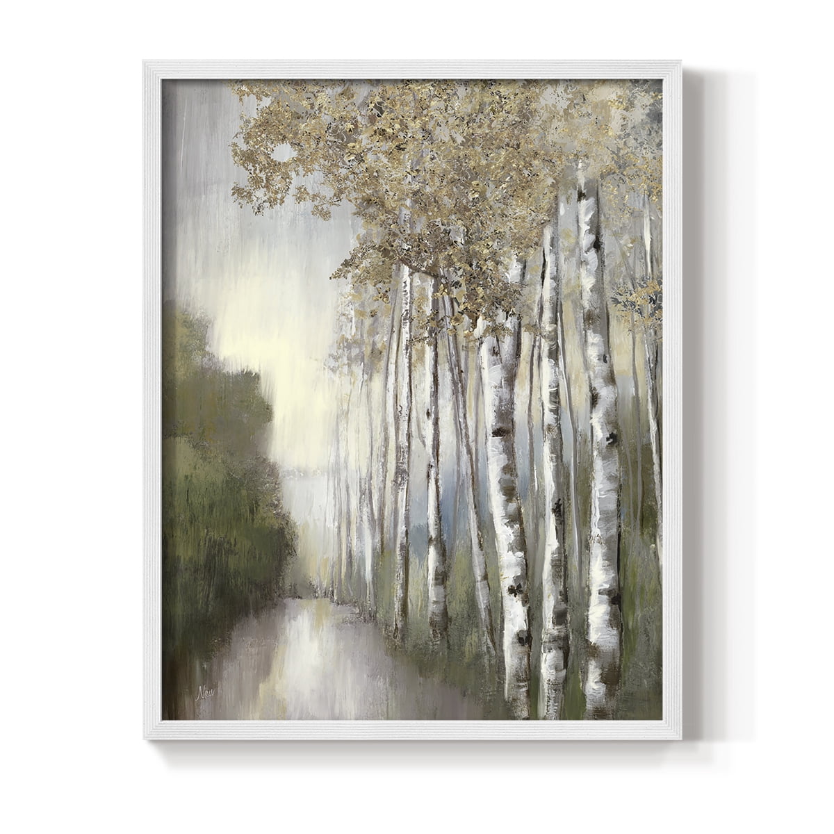 Woodland Walk Neutral Framed Print - Solid Wood in Single Picture Frame Solid Wood 2 Framed Print